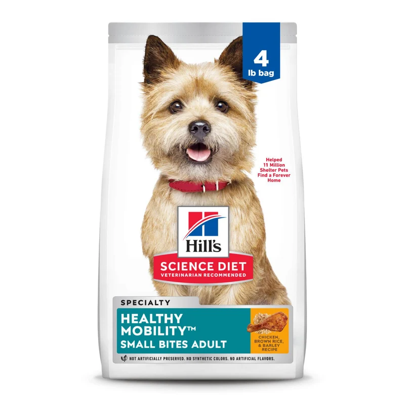 Hill's Science Diet Healthy Mobility – Croquettes pour petit chien (1–6 ans) – Mobilité et articulations – Poulet, riz brun & orge – Sac de 4 lb