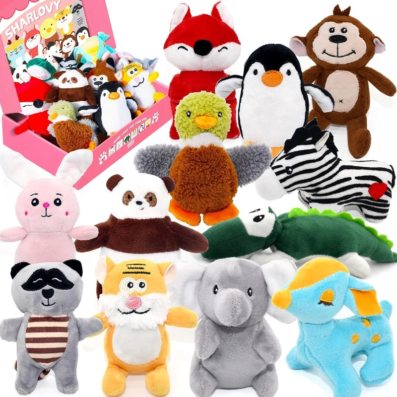 SHARLOVY – Lot de 12 Jouets Sifflets Peluche pour Chiens Petits et Moyens