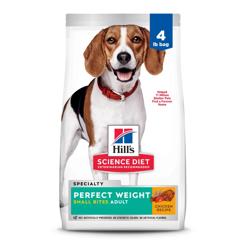 Hill's Science Diet Adulte Poids Parfait – Petites Bouchées Sèches au Poulet, 4 lb