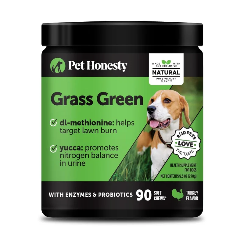 Pet Honesty Grass Green – Neutralisant d’urine pour pelouse canines (90 comprimés, saveur dinde)