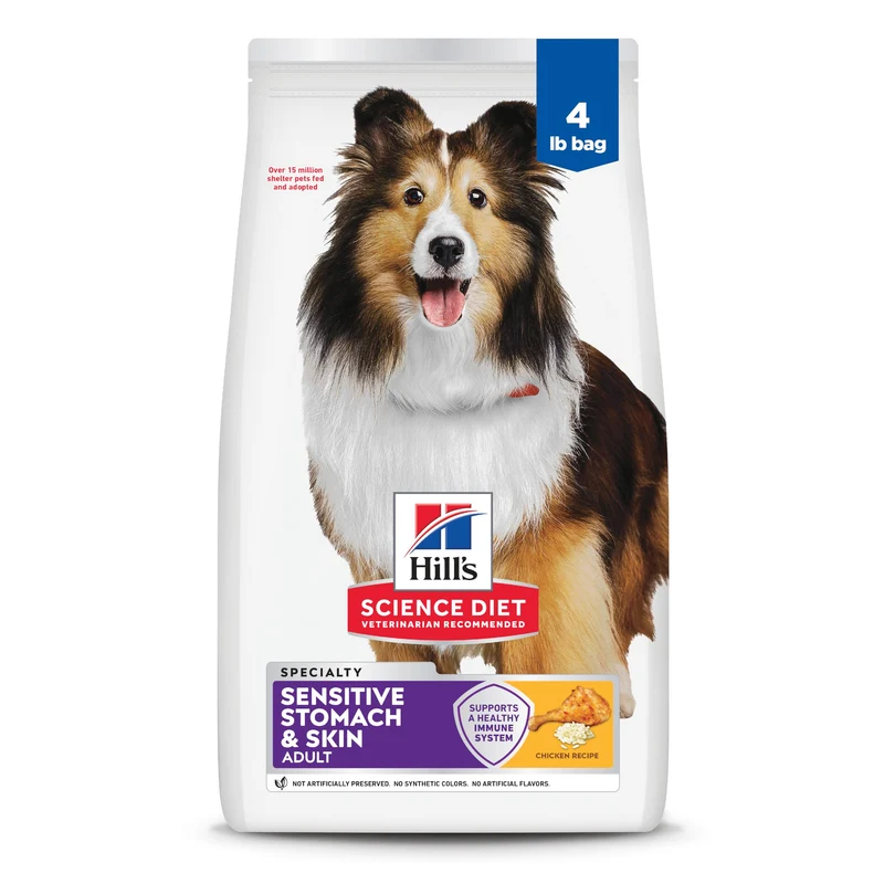 Hill's Science Diet – Croquettes pour chien adulte estomac sensible et peau sensible – Poulet, sachet 1,8 kg