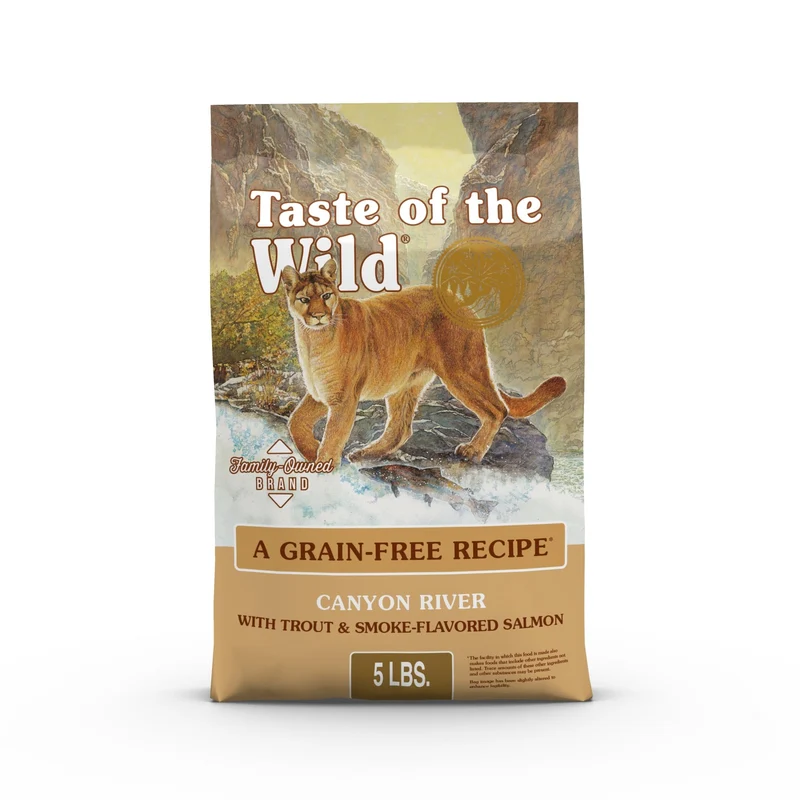 Taste of the Wild Canyon River Chat — Croquettes au Truite et Saumon Fumé Sans Céréales, 5 lb (Pack de 1)