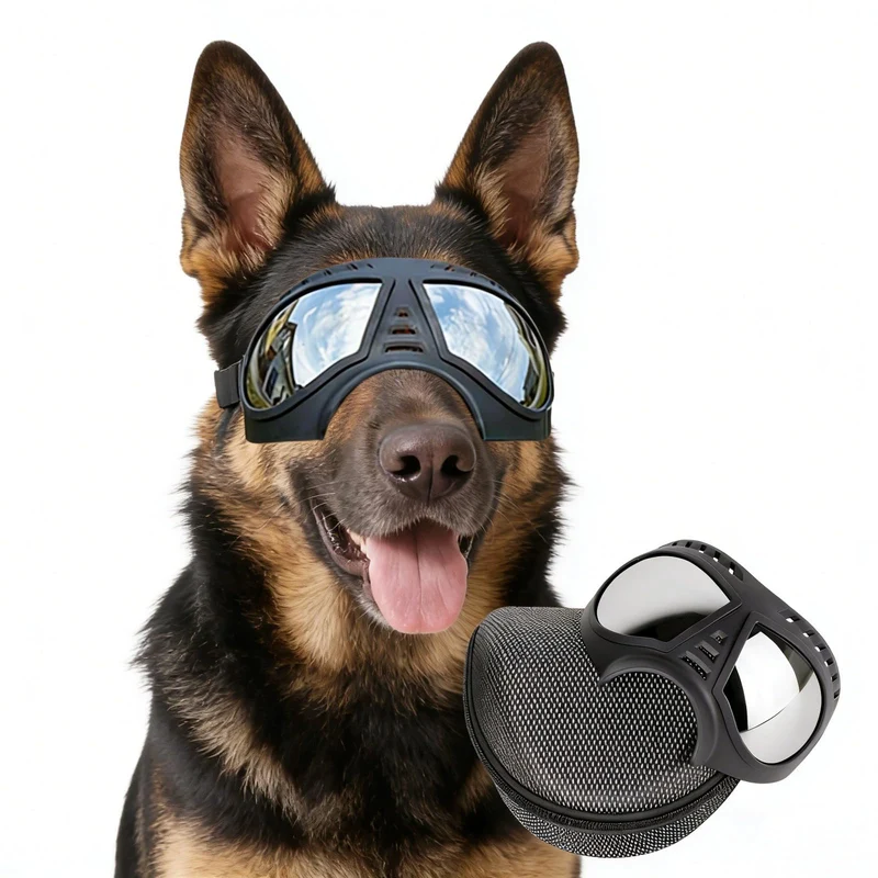 NAMSAN Lunettes pour Chiens Grands – Protection UV, Anti-Reflet, Sangles Réglables