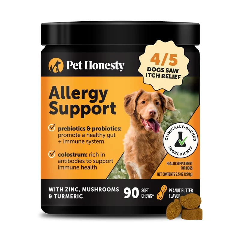 Pet Honesty – Bouchées Allergie et Immunité pour Chien, Curcuma & Probiotiques, 90 bouchées