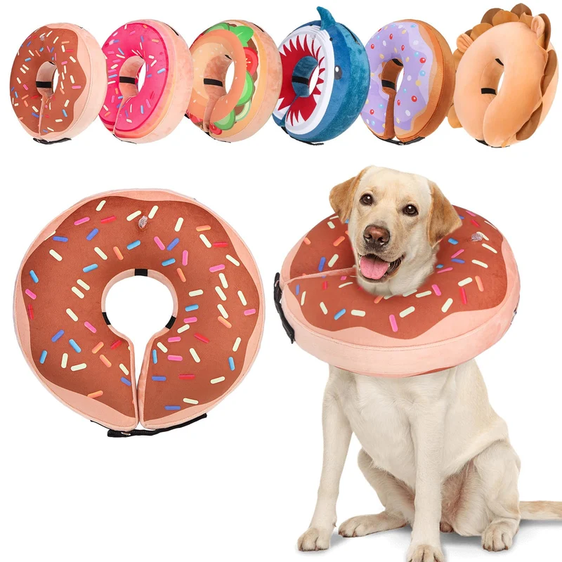 BEAUTYZOO Collier Donut XL Marron Chocolat – Collier Gonflable pour Chiens et Chats après Chirurgie