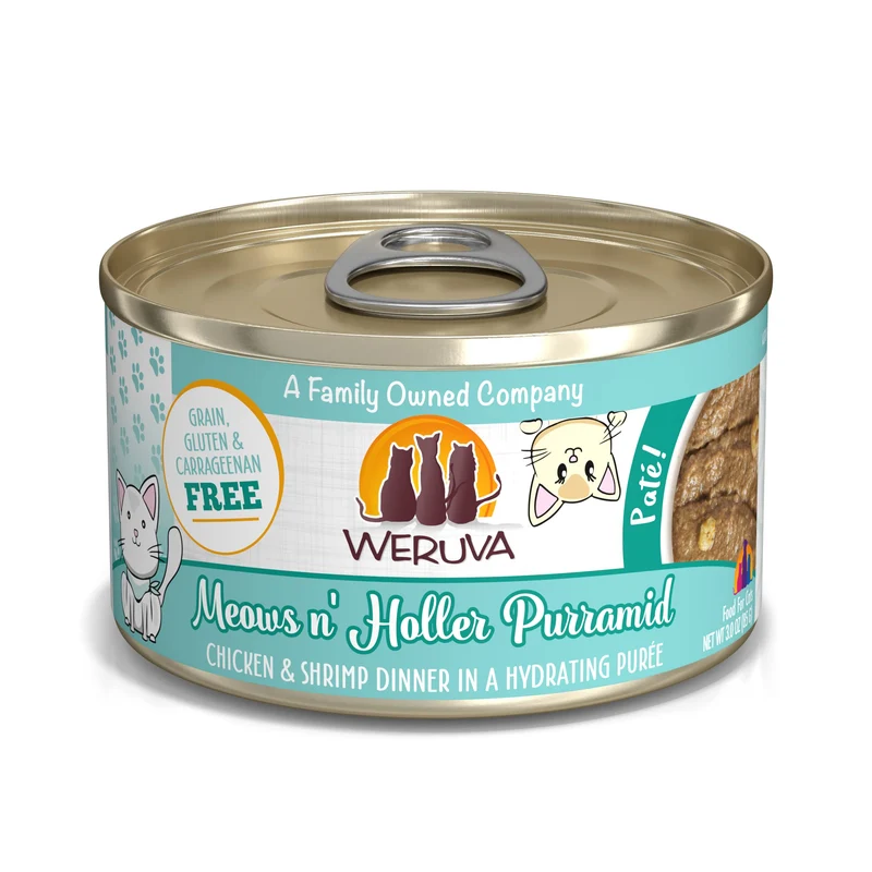 Weruva Meows n Holler PurrAmid Pâté au Poulet et Crevettes – Boîtes 3oz x12