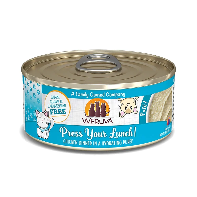 Nourriture humide pour chat Weruva – Press Your Lunch au pâté de poulet, boîtes de 142 g (5 oz), pack de 8