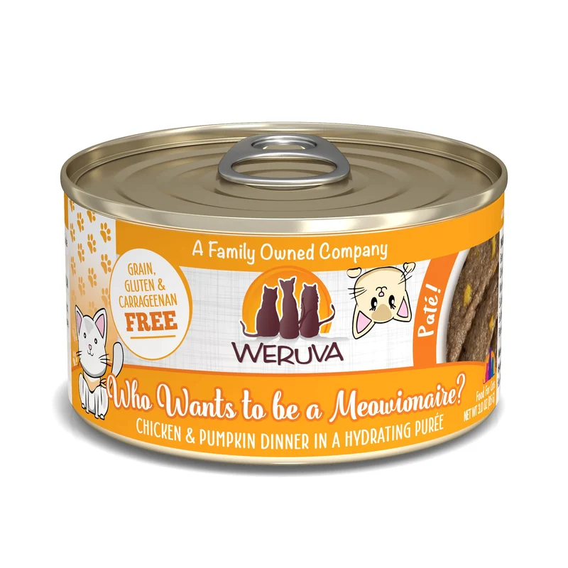 Weruva – Nourriture humide pour chat : pâté poulet et citrouille, 85 g, paquet de 12