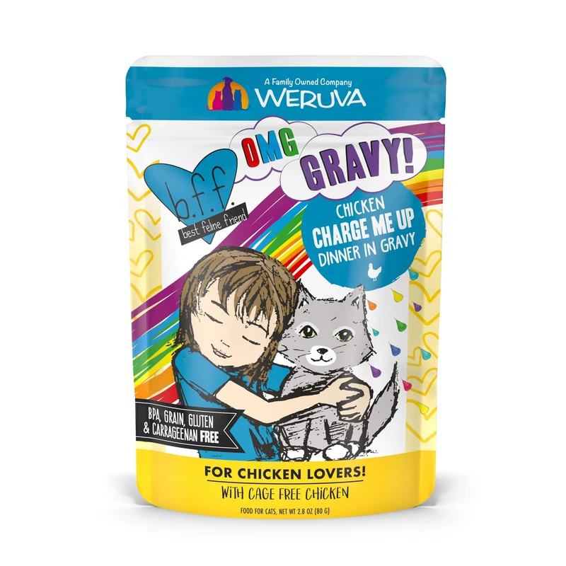Weruva B.F.F. OMG – Meilleur Ami Félin Oh Mon Jus ! Poulet en Sauce, Sachets 2,8 oz, Lot de 12