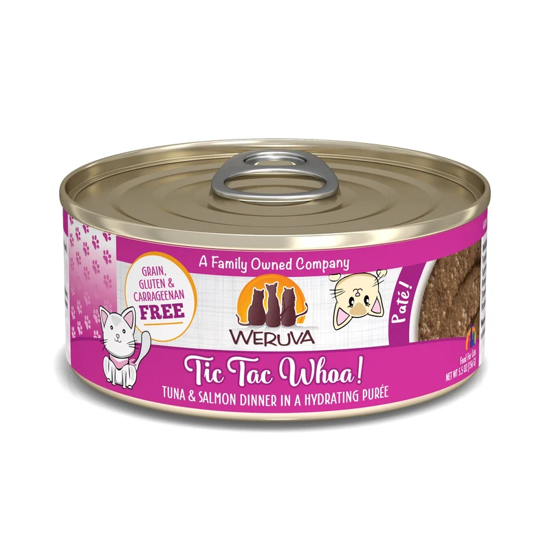 Weruva Tic Tac Whoa Pâté Thon et Saumon – Boîtes 5,5 oz (8)