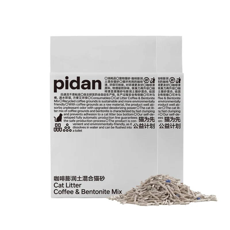 Pidan Litière pour Chat Tofu au Café Recyclé – Agglomération Rapide, Sans Poussière, Lavable (2 Packs)