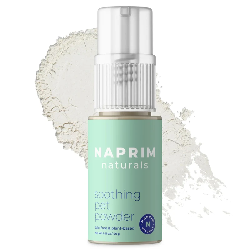 Naprim Naturals Poudre Apaisante pour Animaux – Sans Talc, Soulagement Démangeaisons pour Chiens