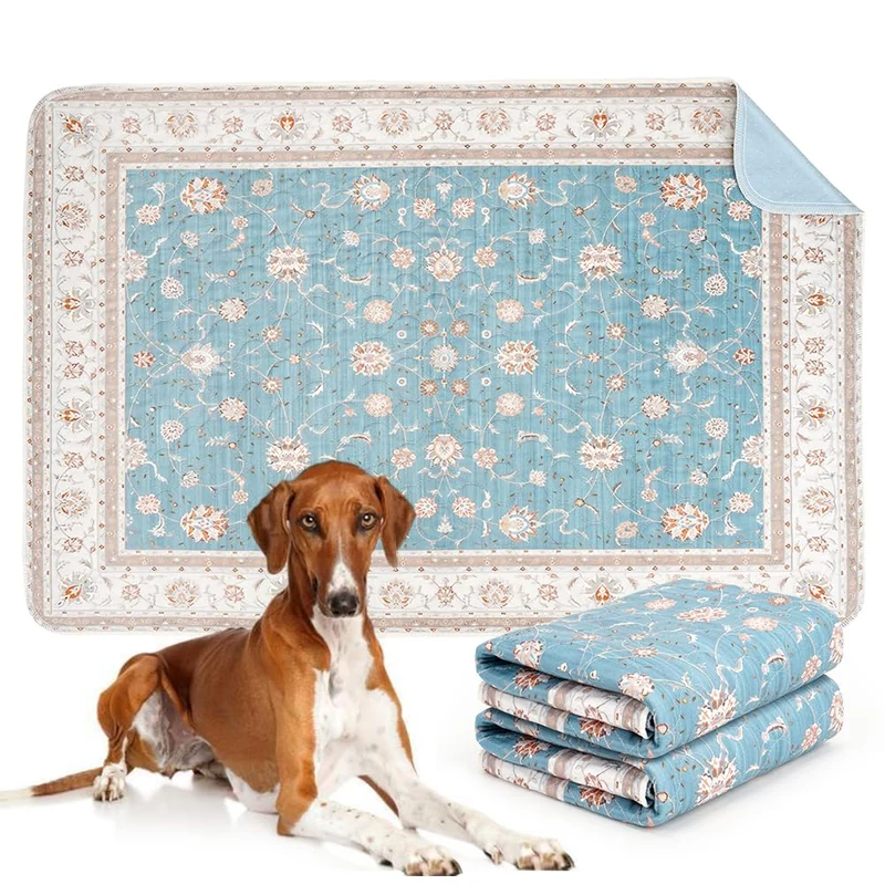 Deamoser Tapis Lavables 26x40 – Pack de 2, Absorbants et Anti-Derapants pour Chiens, Lapins et Hamsters