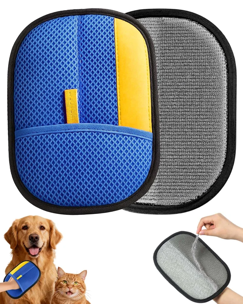 Godmifa Gant Anti-Poils Électrostatique – Gant Grooming Réutilisable pour Chats et Chiens
