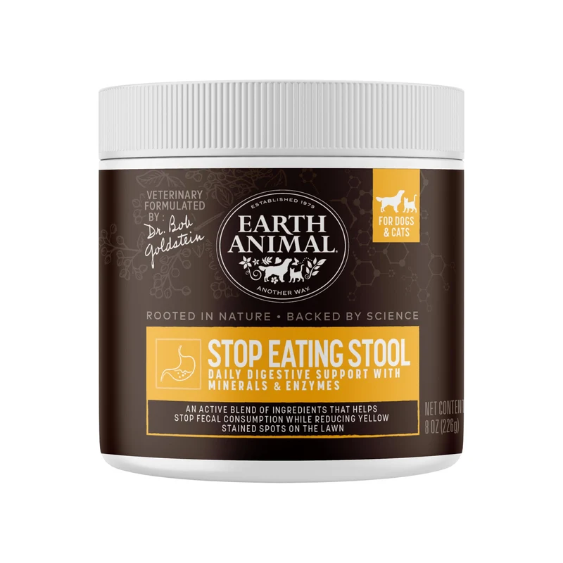 Earth Animal Apothecary Poudre Stop Stool – Supplément nutritionnel pour chiens et chats – 8 oz