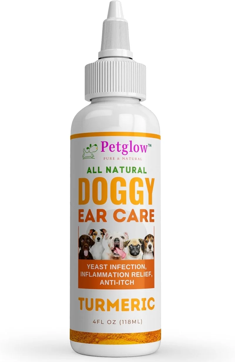 PetGlow Nettoyage naturel des oreilles pour chiens — Curcuma et thérapie douce sans alcool