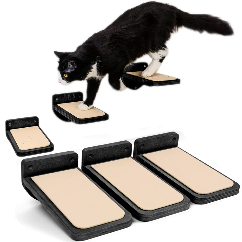 INICIO Cat Wall Steps – Ensemble de 3 marches murales pour chats, 8,7 x 4,7 pouces – Escaliers flottants