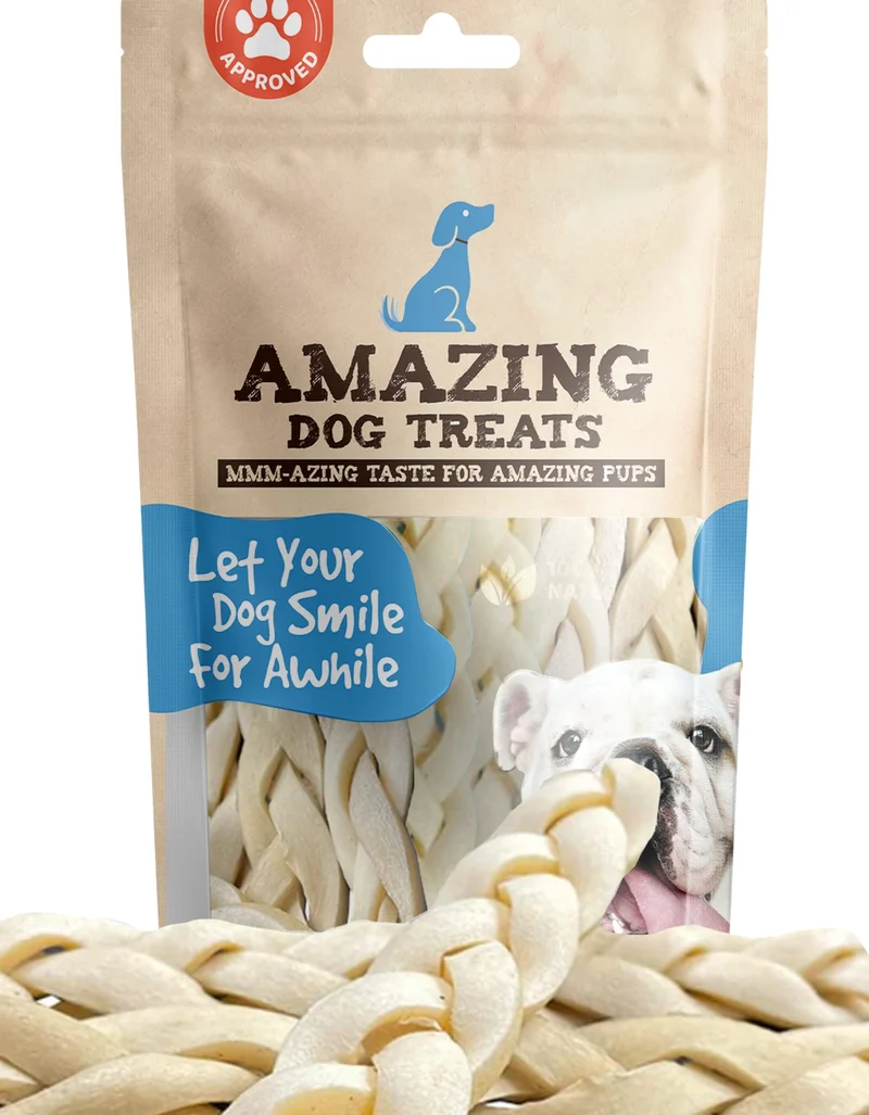 Amazing Dog Treats – Tresses de joue de boeuf pour chien (6 po, 15 pièces) – Sans Odeur – Alternative au cuir brut – Sans colorants, additifs ou conservateurs
