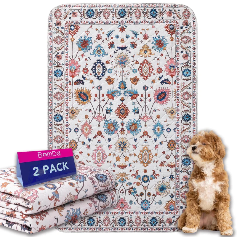 BomDa Tapis Educateur Lavable Anti-Glisse pour Chiens – Lot de 2, 24x36 po, Ultra Absorbants et Étanches