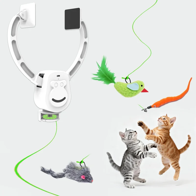 ZEHEXO – Jouet interactif pour chats d’intérieur, oiseau suspendu USB rechargeable