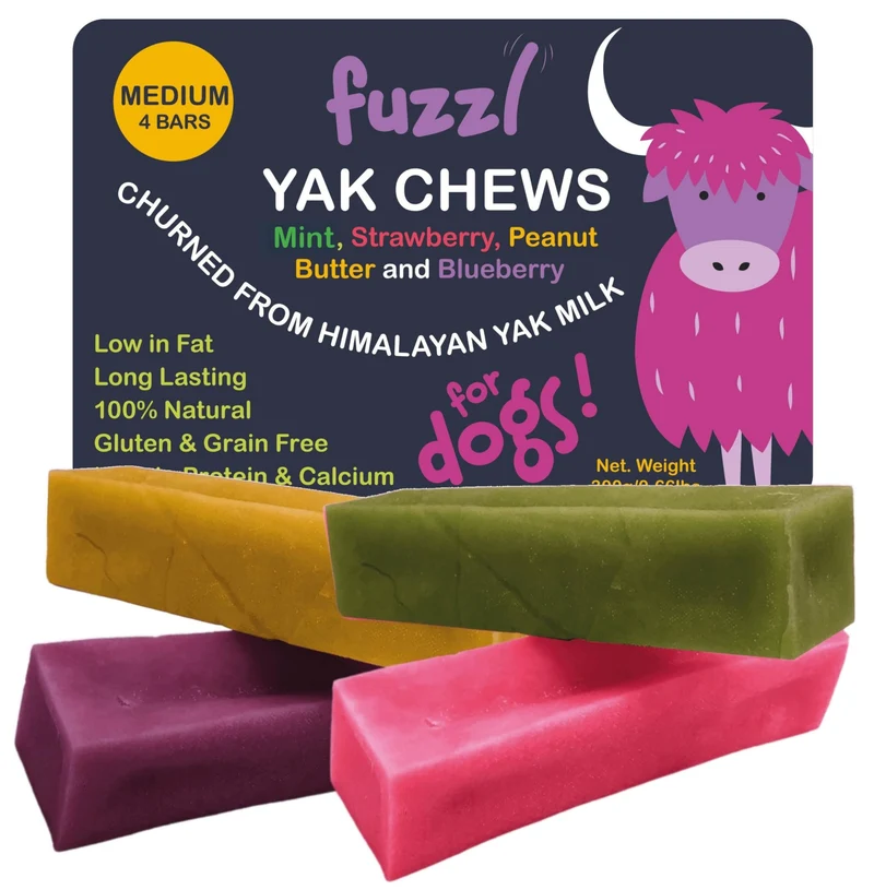 Fuzzl Yak Chews – Friandises Yak au Lait Himalayen (Myrtille, Fraise, Beurre de Cacahuète, Menthe), Coffret Moyen 4