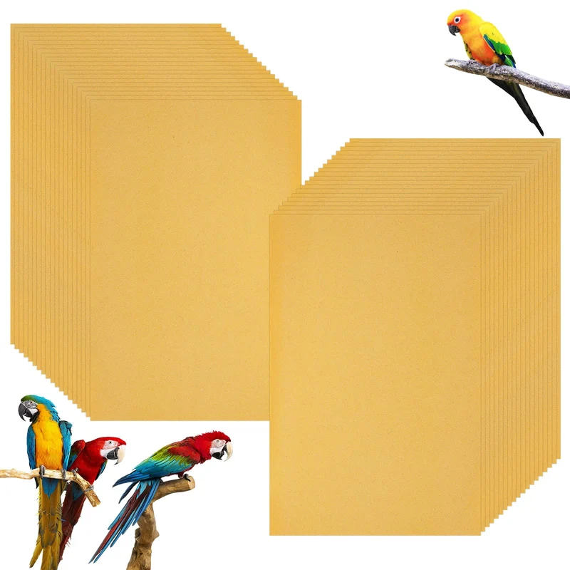 MUXHEL – 50 feuilles de papier gravier pour cage d'oiseaux 11x17 – fond facile à nettoyer