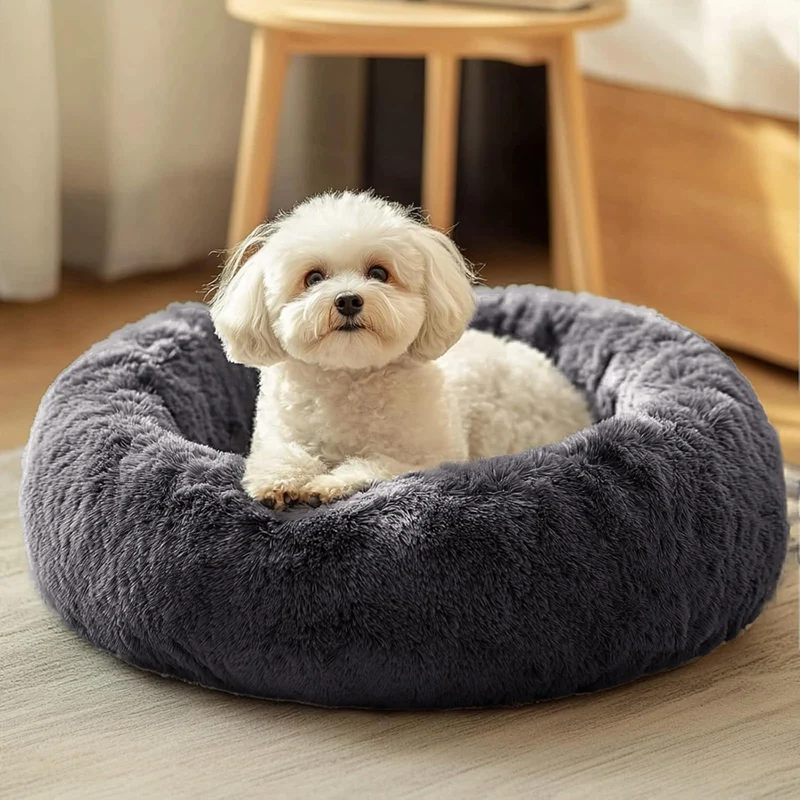 JOLLYVOGUE | Coussinet en forme de beignet pour chien et chat — lit anti anxiété 50–100 cm