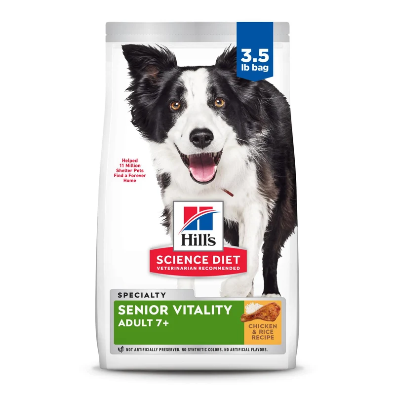 Hill's Science Diet Adulte 7+ Senior Vitalité – Croquettes Poulet et Riz, Sac de 1,6 kg