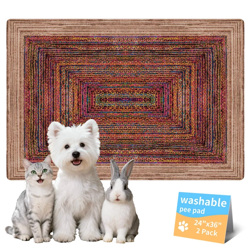 Verdasun – Tapis-pipi lavables pour chiens, lot de 2, 60×90 cm, ultra-absorbants, étanches et anti-dérapants