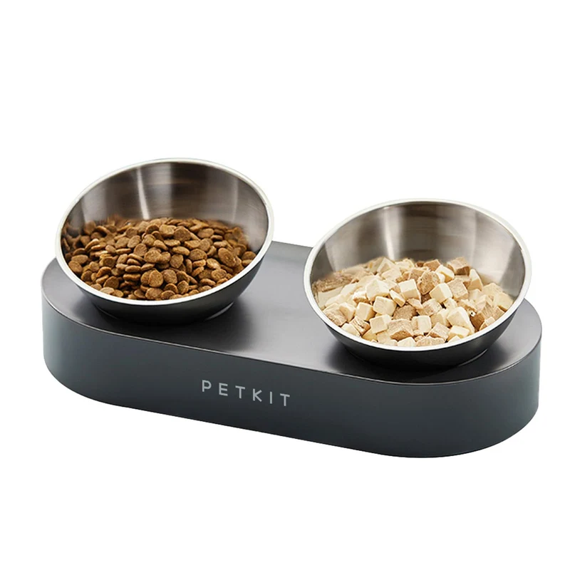 PETKIT Bols Élevés en Acier Inox 304 pour Chats et Chiens – Bol Relevé 15° Anti-Vomissement et Antidérapant