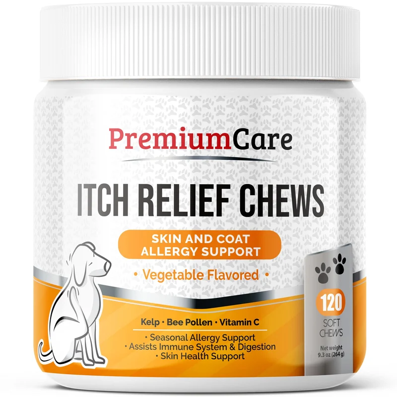 PREMIUM CARE – Démangeaisons chez le chien: 120 friandises allergie, soutien immunitaire et peau saine