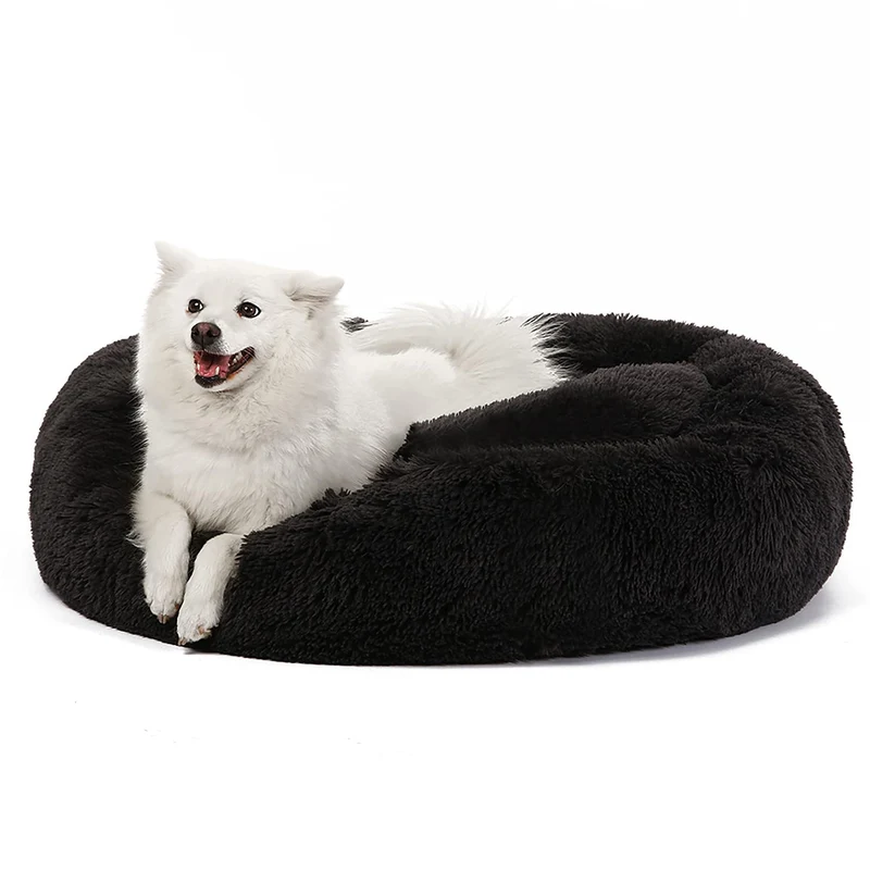 JOLLYVOGUE Lit Donut pour Chiens et Chats — Couchage Douillet Anti-Anxiété (20 po)