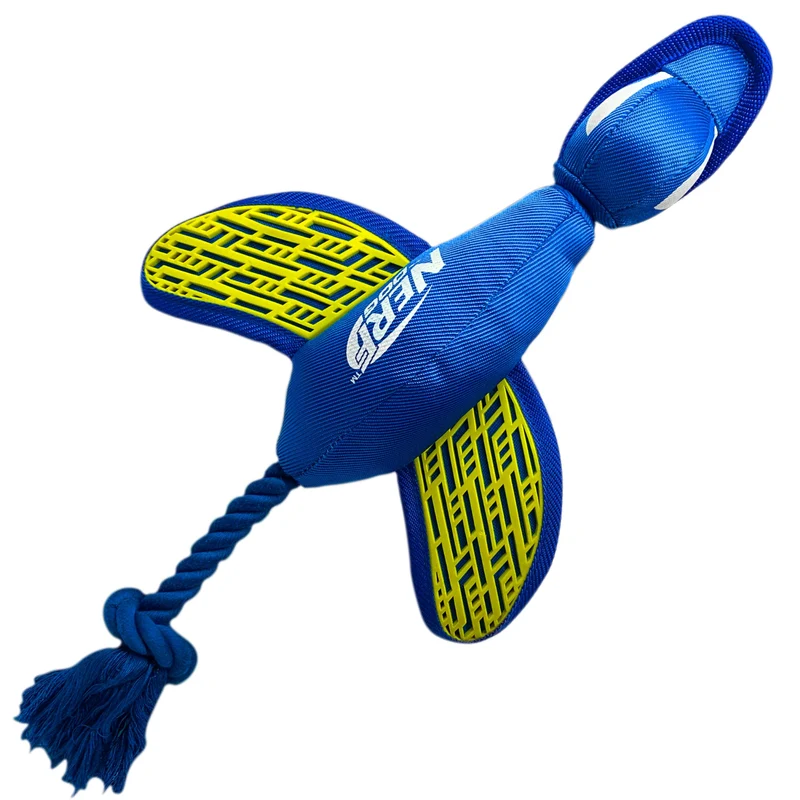 Nerf Dog Grand Oiseau Lanceur en Nylon – Bleu et Vert, Distance jusqu’à 23 m pour Chiens Moyens et Grands