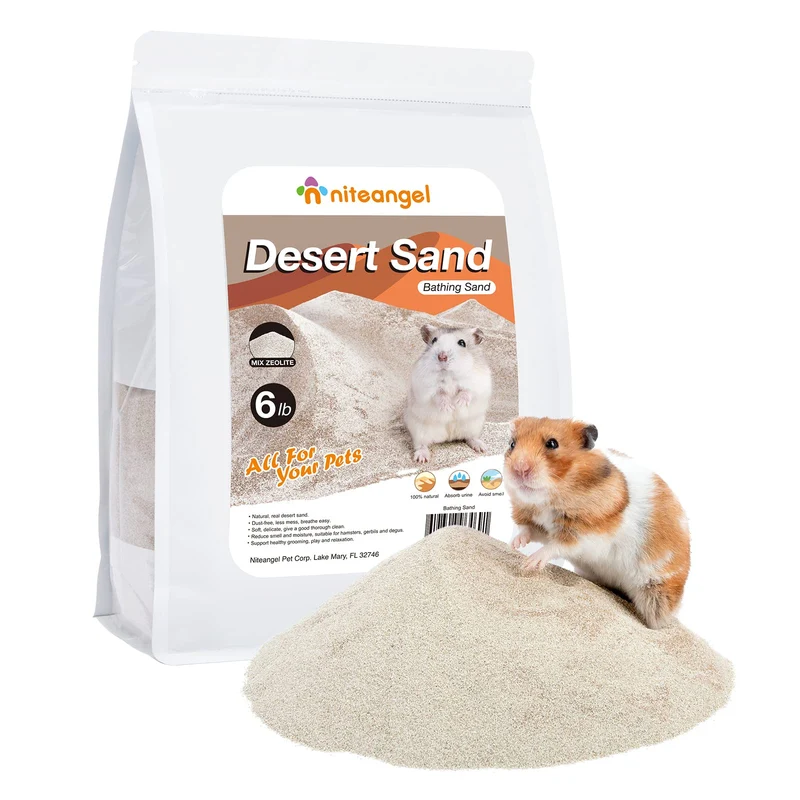 Niteangel Sable de Bain Désert pour Hamsters – Bain Sans Poussière et Sable de Toilette pour Petits Animaux