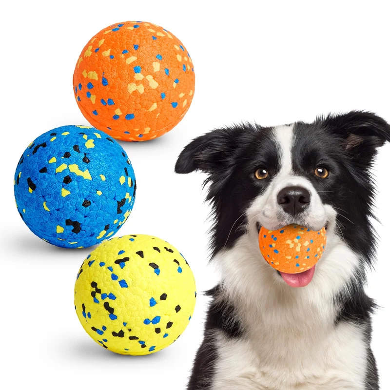 Kimee Boules Tennis pour Chiens — Gomme ETPU résistante, 3 pièces, Ø8 cm (3,15'')
