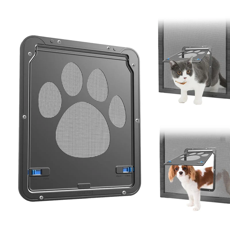 NAMSAN Portillon Chat Écran Magnétique 8x10 – Porte Verrouillable pour Petits Animaux