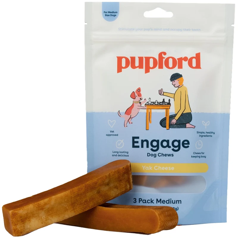 Friandises Pupford au Fromage de Yak – Naturelles et Durables, Lot de 3 (Taille Médium)
