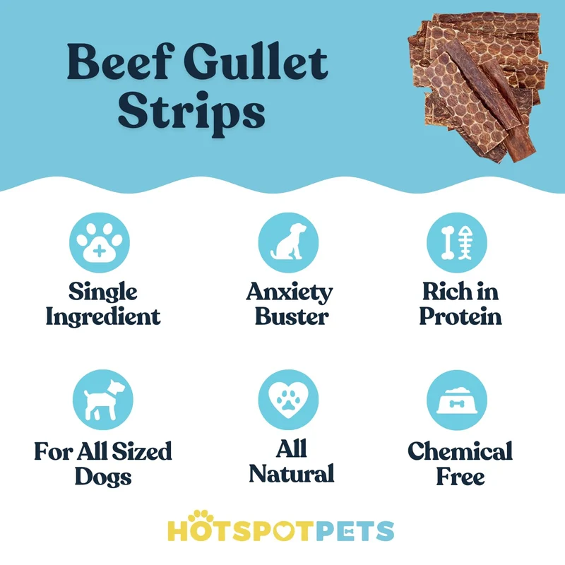 Hotspot Pets Friandises Œsophage de Bœuf pour Chien – 25 pièces, 6 pouces, Sans Hormones, Naturelles