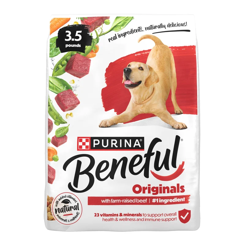 Beneful Originals Boeuf Fermier – Nourriture sèche pour chien adulte, 4 x 3,5 lb, riche en protéines et vitamines