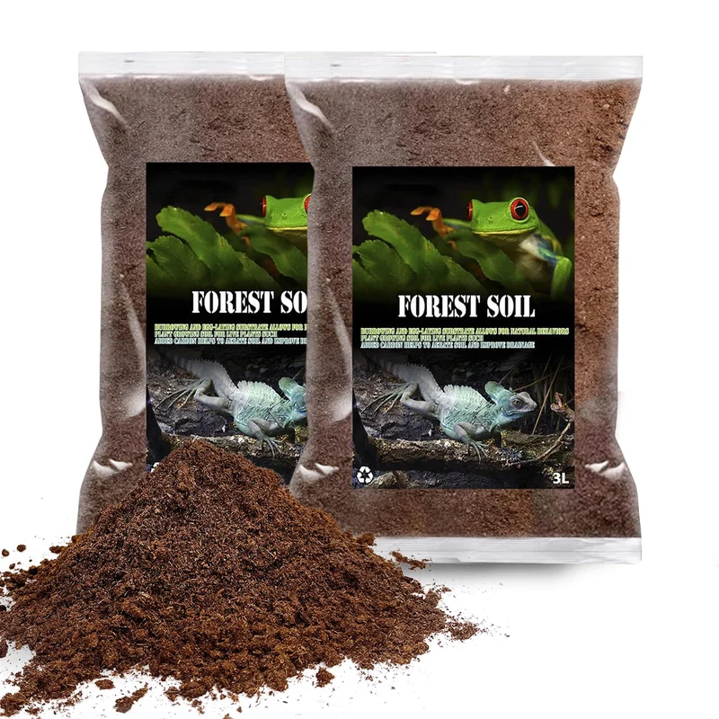 BNOSDM Substrat Terre Reptile – 2 Pièces, 3 L | Litière Naturelle pour Terrarium