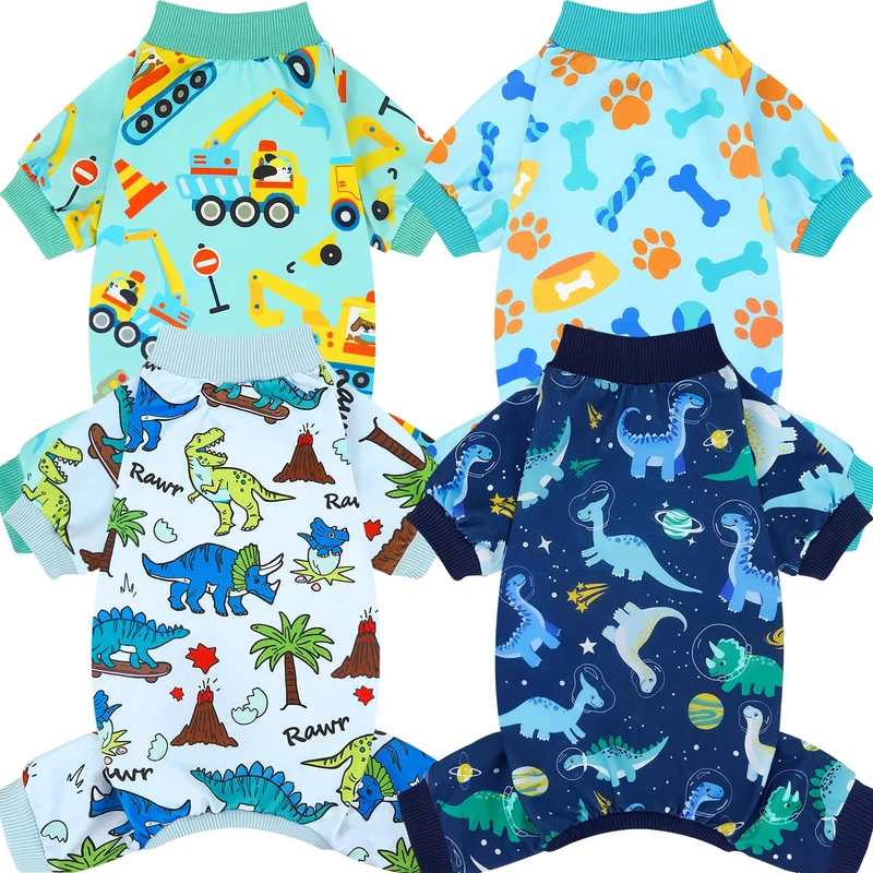 XPUDAC 4 pièces Pyjamas pour Chiens et Chats – Confort Doux et Ajustement Facile