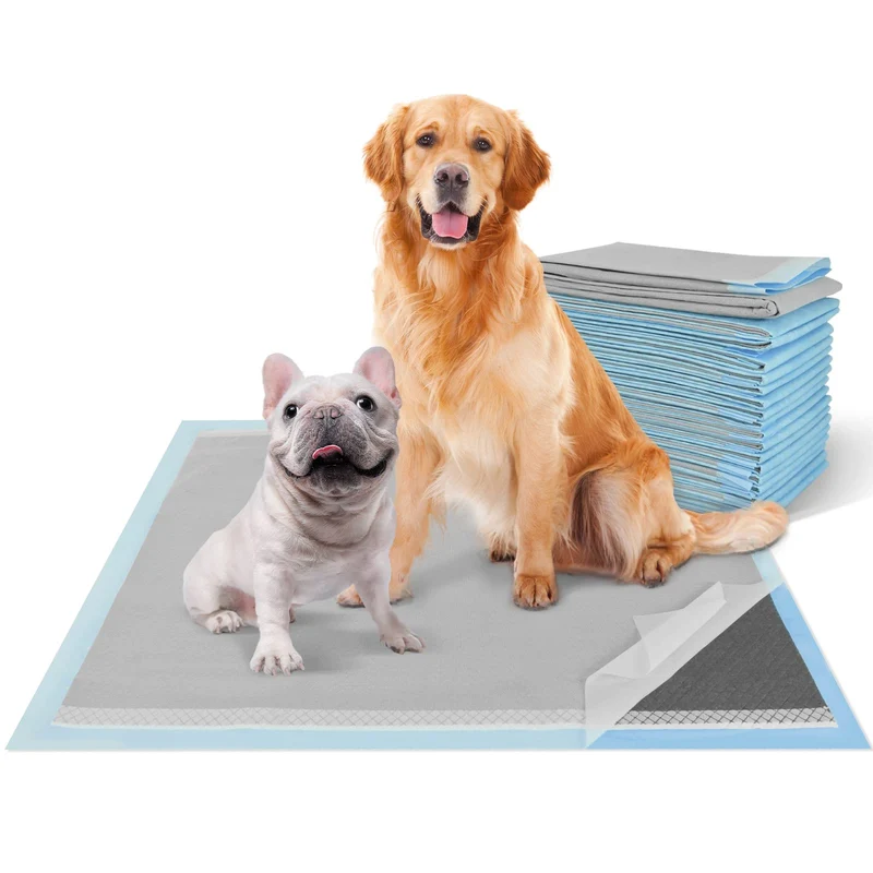DEEP DEAR Tapis-Pipi Charbon 28x34 (30 Pièces) – Très Grand, Étanche, Anti-Odeur