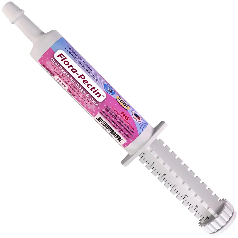 FLORA-PECTIN Pâte Orale pour Chiens et Chats – Soulagement Rapide Diarrhée et Selles Fermes (30 ml, Goût Poulet)