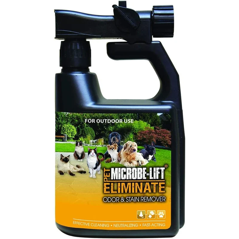 MICROBE-LIFT Éliminateur d’odeurs extérieur pour animaux – Pelouse, patios et terrasses – 32 oz