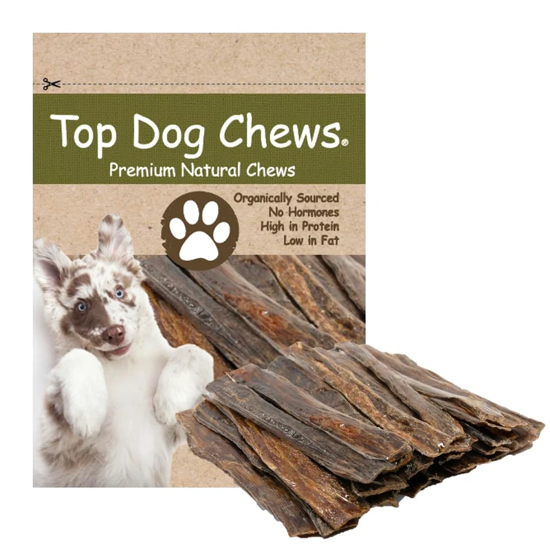 Top Dog Chews 5-6 pouces oesophage de boeuf – Friandises dentaires pour chiens, lot de 30