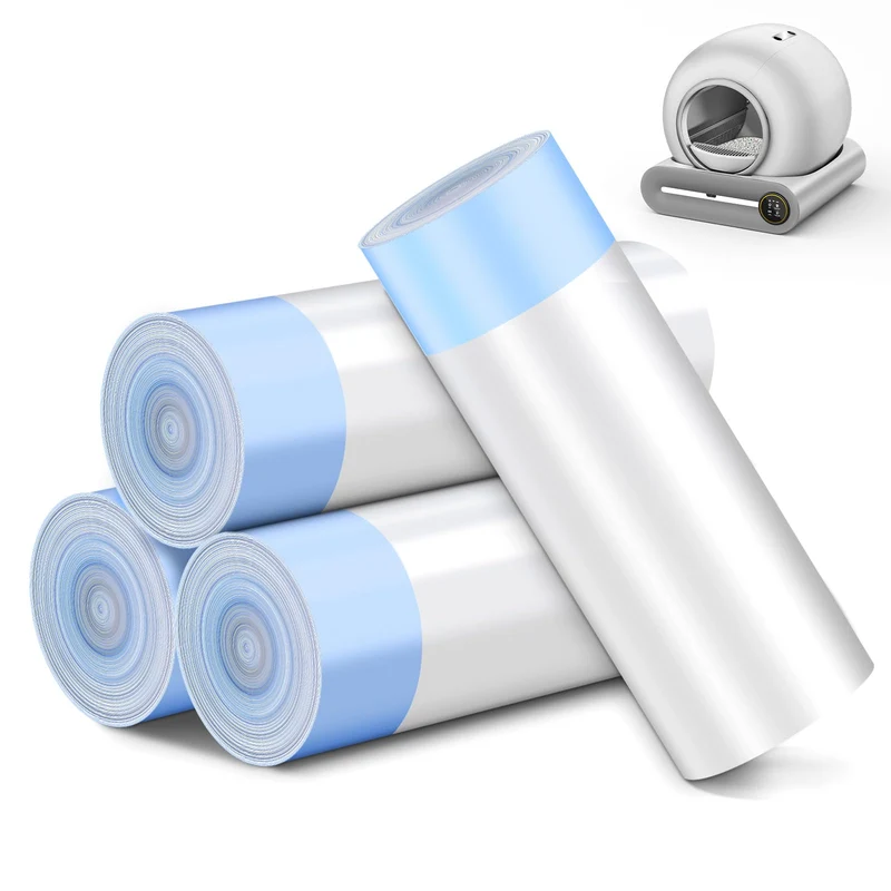 DJDUCK – Sacs poubelle grand format pour litière automatique (80 pièces, 4 rouleaux)
