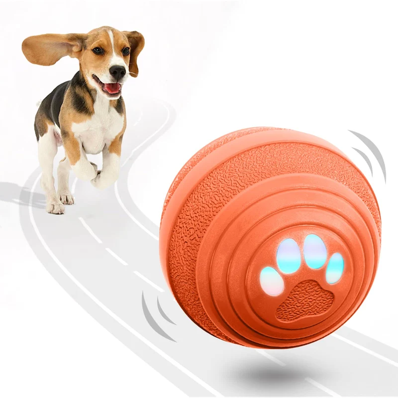 TVM Balle Interactive pour Chiens – Jouet Intelligent Orange, Mouvement Automatique