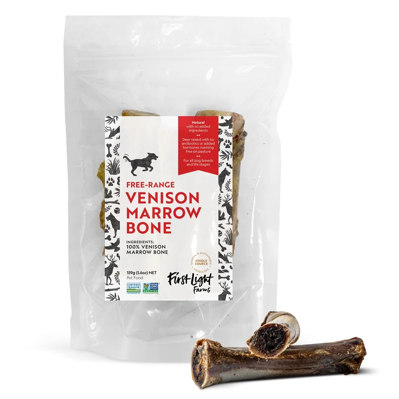 First Light Farms Os à Moelle de Venaison pour Chiens – Trio Naturel (3 pièces) – Santé Dentaire et Mobilité
