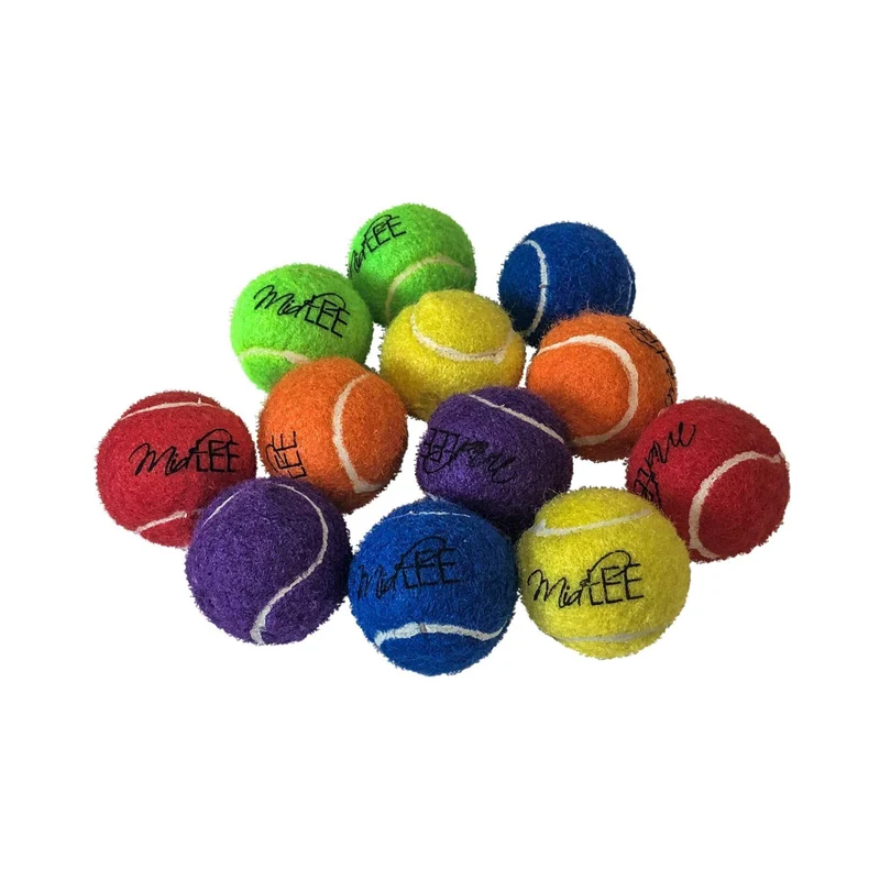 Midlee Mini Balle de Tennis pour Chien 1,5 pouces – Ensemble de 12 Couleurs avec Sifflets