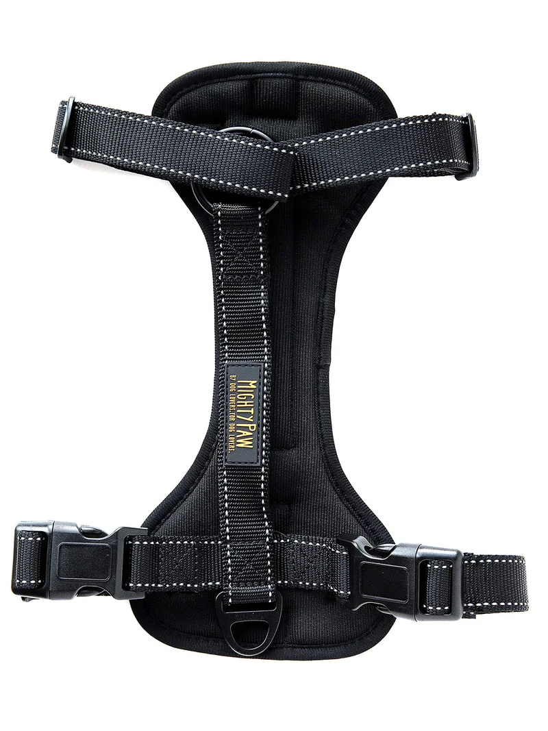 Mighty Paw Harnais Chien Voiture – 2 Attaches, Réglable, Rembourré, Réfléchi | Taille L